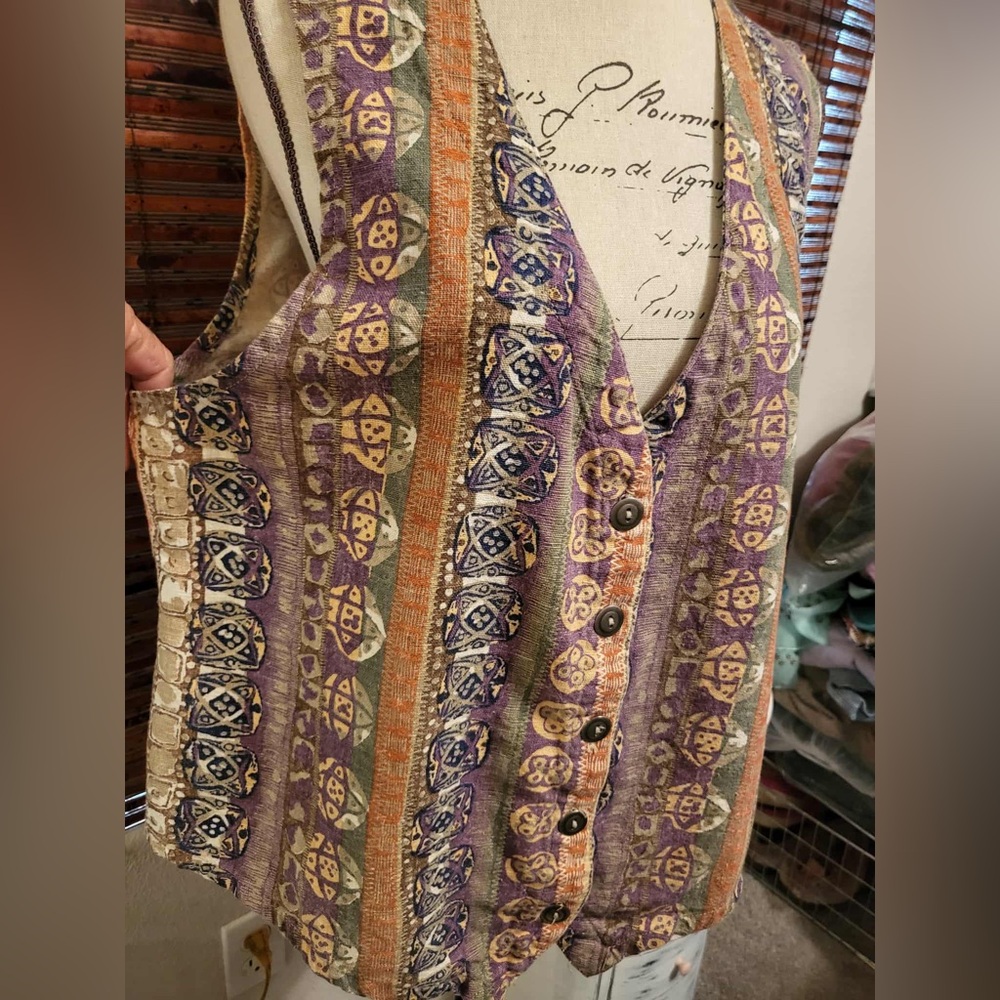 Bohemian Purple and Orange Vest - Picture 4 of 4